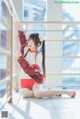 Coser @ 桜 桃 喵 Vol.091: 红色 体操服 (44 photos) P40 No.6470f2